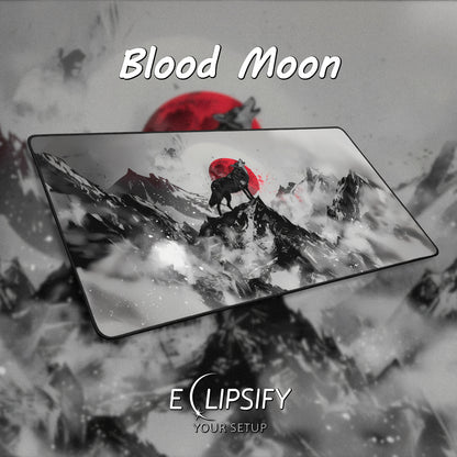 Blood Moon: Wolf Howling Gaming Mouse Pad