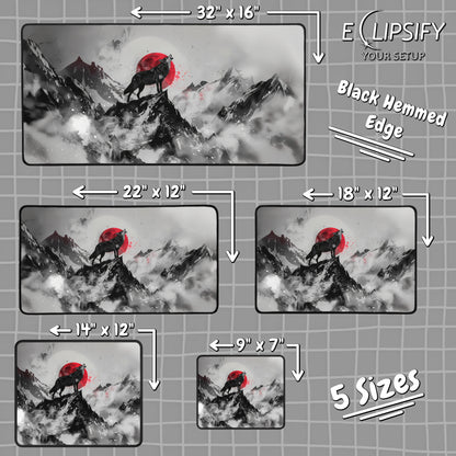 Blood Moon: Wolf Howling Gaming Mouse Pad
