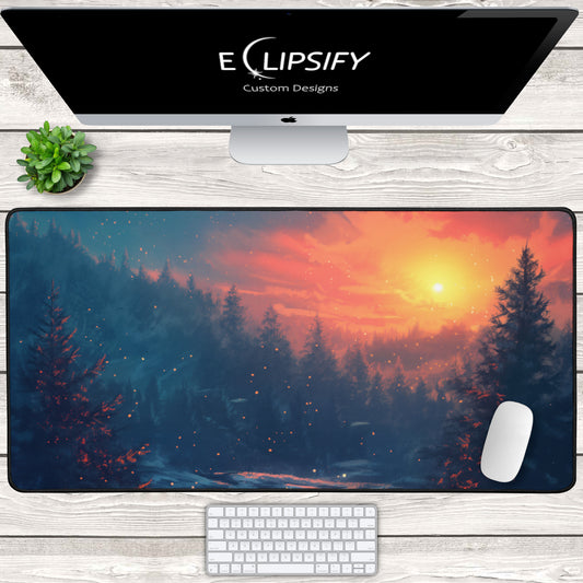 Blue Serenity: Snow Winter Landscape Mouse Pad