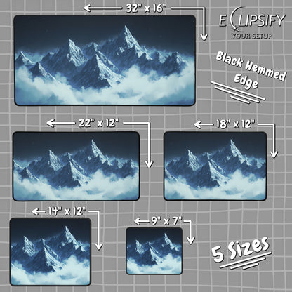 Blue Summits: Mountains Landscape Mouse Pad