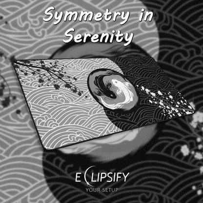 Symmetry in Serenity: Ying Yang Koi Fish Gaming Mouse Pad