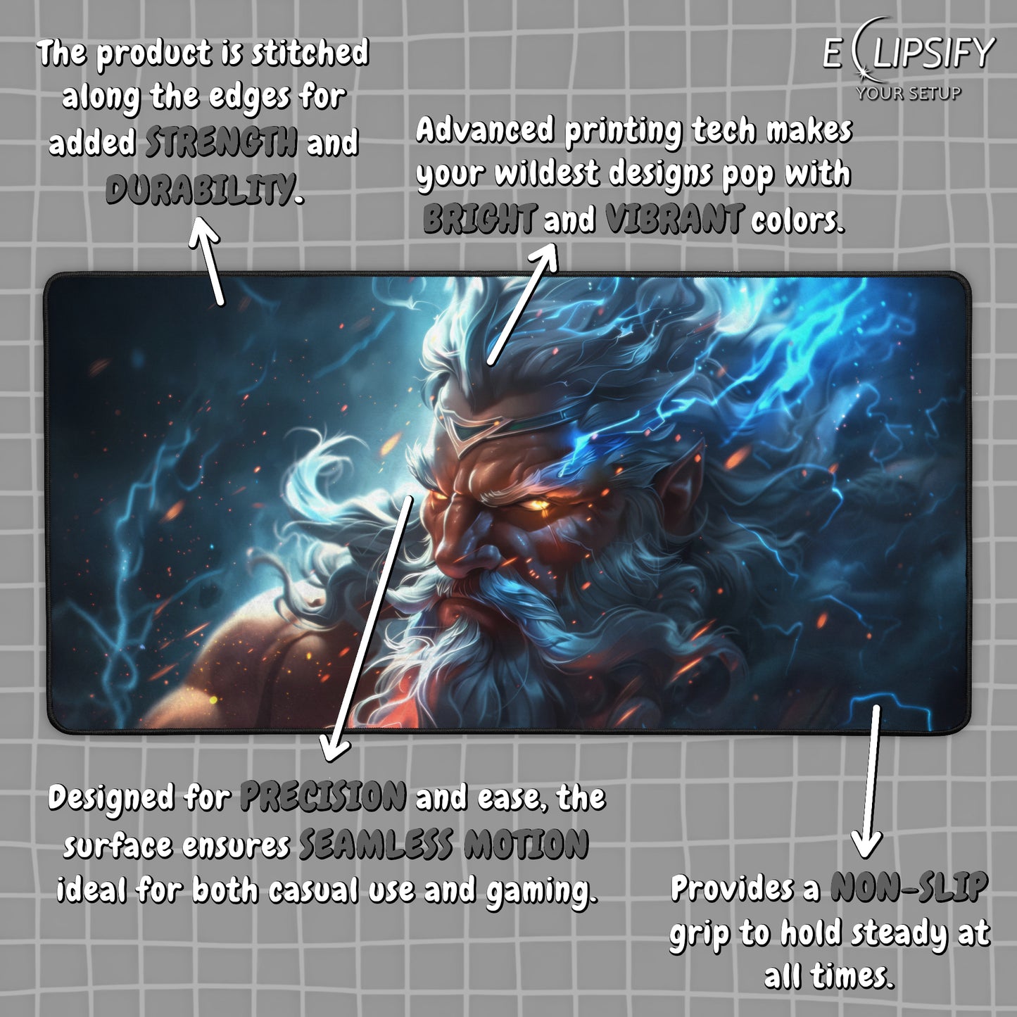 God of Thunder: Zeus Gaming Mouse Pad