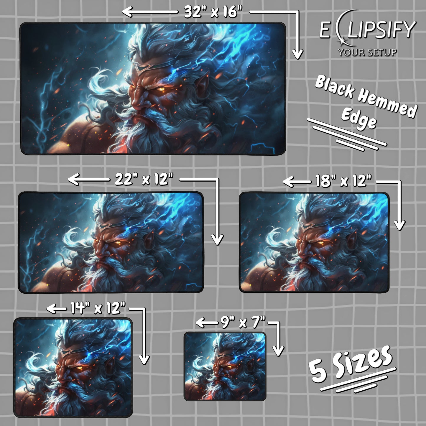 God of Thunder: Zeus Gaming Mouse Pad