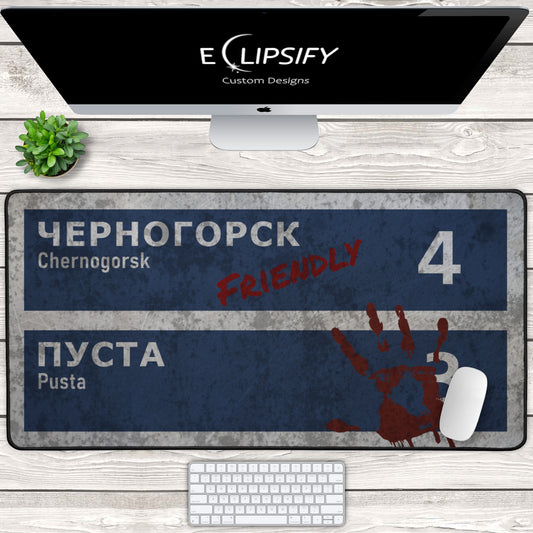 Road To Cherno: Zombie Sign Gaming Mouse Pad